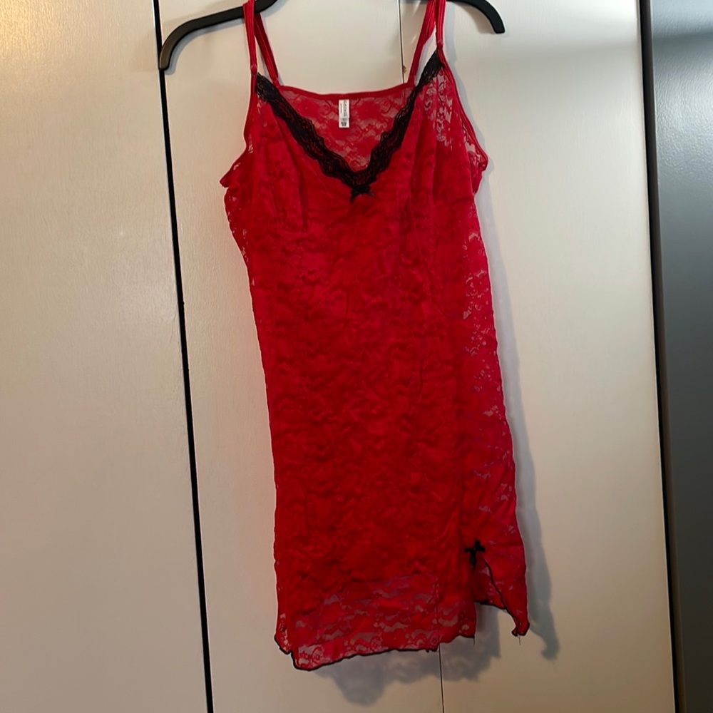 Lace, see through, red lingerie